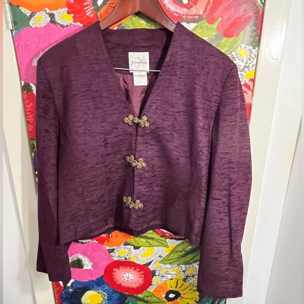 Size 12 Jessica Tierney Wool/Rayon Purple Jacket